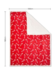 BHS Candy Cane Throw with Sherpa Backing - Image 6 of 6