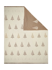 BHS Natural Christmas Tree 100% Cotton Throw - Image 2 of 6