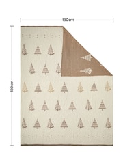 BHS Natural Christmas Tree 100% Cotton Throw - Image 6 of 6