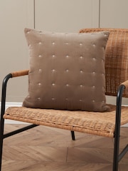 BHS Cross Stitch Quilted 100% Cotton Cushion - Image 1 of 6
