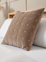 BHS Cross Stitch Quilted 100% Cotton Cushion - Image 5 of 6