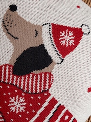 BHS Santa Paws 100% Cotton Cushion - Image 2 of 6