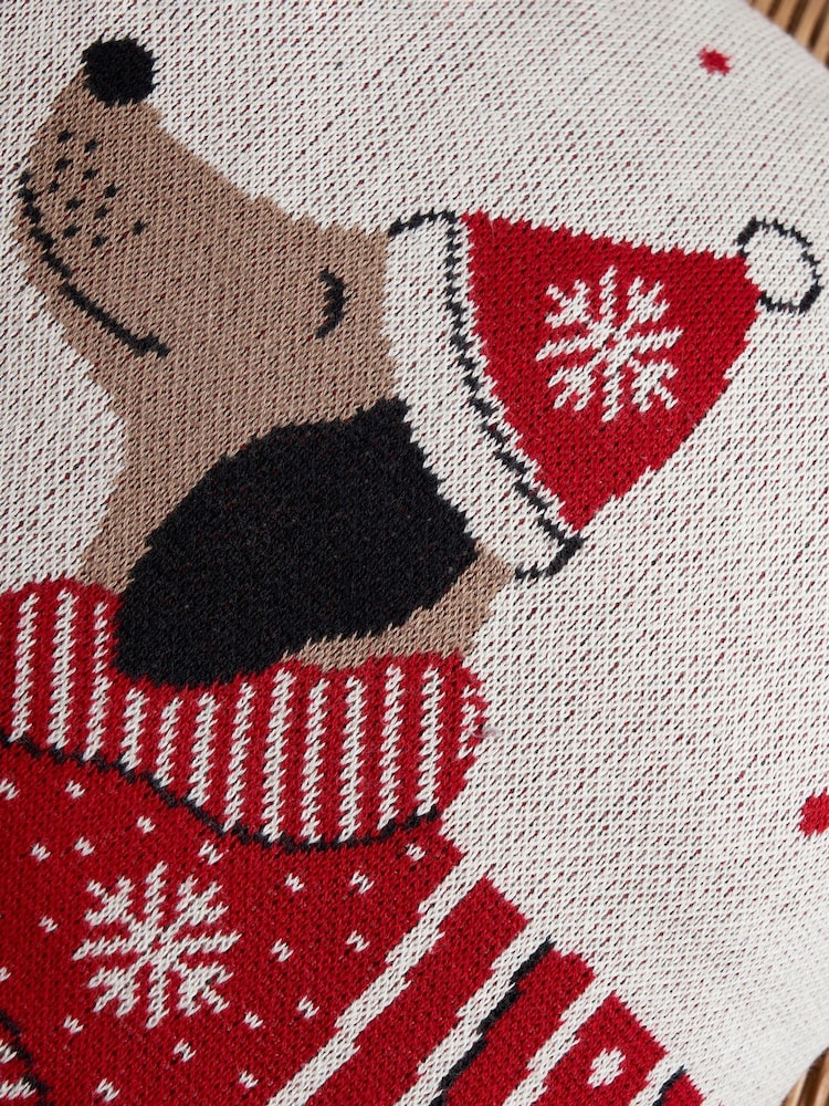BHS Santa Paws 100% Cotton Cushion - Image 2 of 6