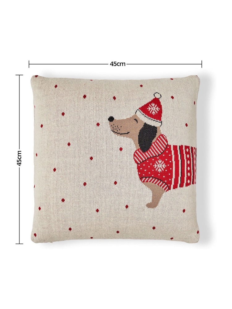 BHS Santa Paws 100% Cotton Cushion - Image 6 of 6 BHS Santa Paws 100% Cotton Cushion - Image 6 of 6