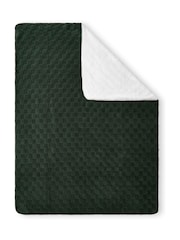 BHS Green Checkerboard Sherpa Throw - Image 2 of 4