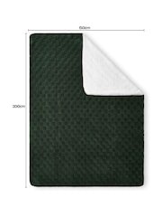 BHS Green Checkerboard Sherpa Throw - Image 3 of 4