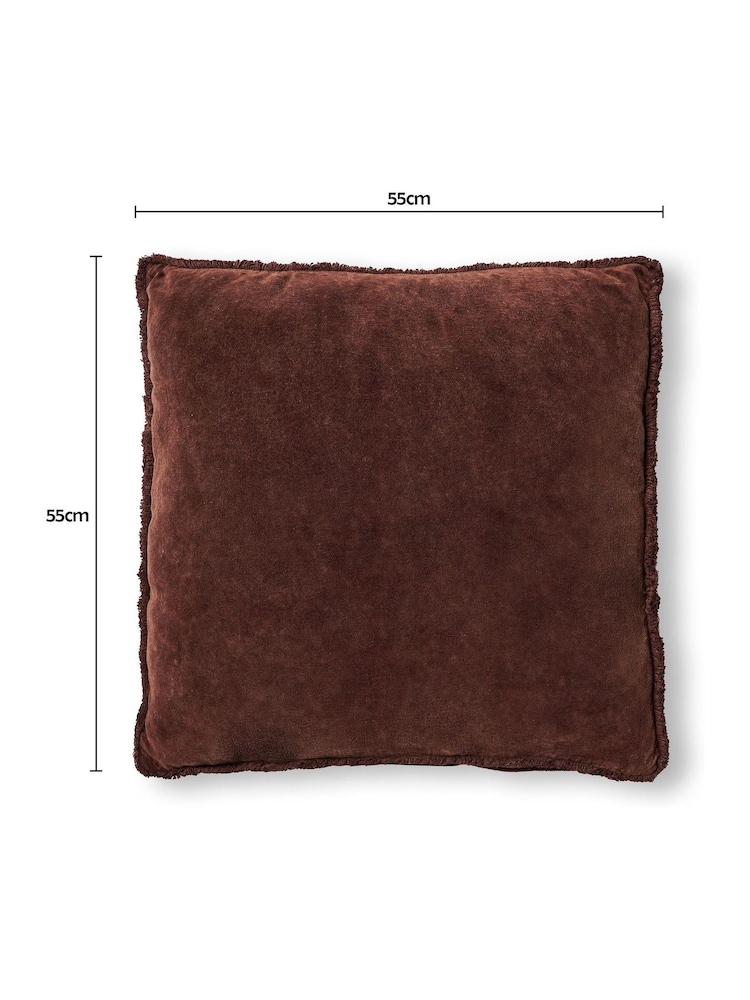BHS Brown Camille 100% Cotton Cushion - Image 4 of 4