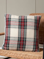 BHS Check Cushion with Sherpa Backing - Image 1 of 4