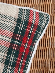 BHS Check Cushion with Sherpa Backing - Image 2 of 4