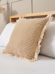 BHS Natural Small Checkerboard Cushion - Image 4 of 6
