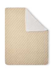 BHS Natural Checkerboard Sherpa Throw - Image 2 of 4