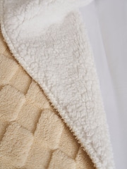 BHS Natural Checkerboard Sherpa Throw - Image 3 of 4