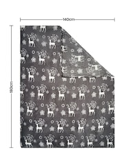 BHS Grey Christmas Stag Throw - Image 6 of 6