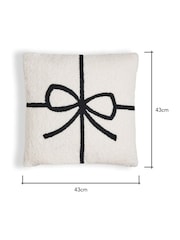 BHS Natural Present Bow Tufted Cushion - Image 6 of 6
