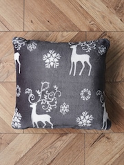 BHS Grey Christmas Stag Cushion - Image 2 of 6