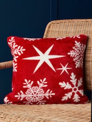 BHS Red Snowflake Cushion - Image 1 of 6