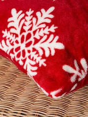 BHS Red Snowflake Cushion - Image 2 of 6