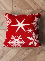 BHS Red Snowflake Cushion - Image 5 of 6