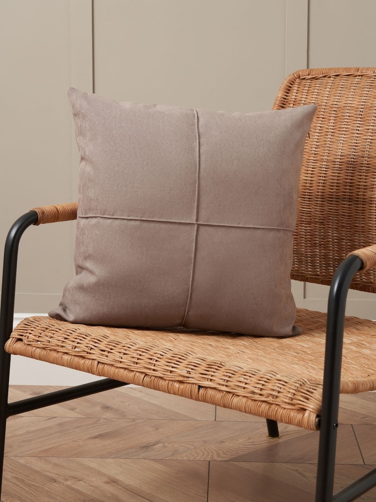 BHS Stone Faux Suede Cross Cushion - Image 1 of 6