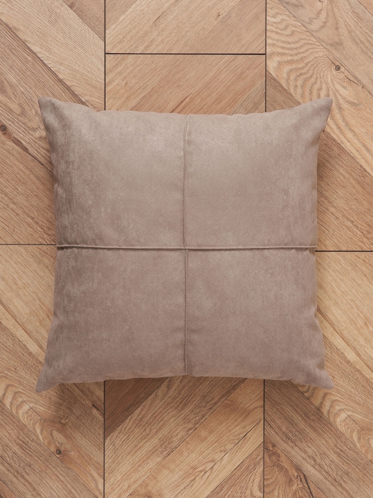 BHS Stone Faux Suede Cross Cushion - Image 2 of 6