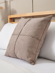 BHS Stone Faux Suede Cross Cushion - Image 3 of 6