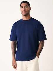 Indigo Blue Relaxed Fit Heavyweight Slub T-Shirt - Image 1 of 7