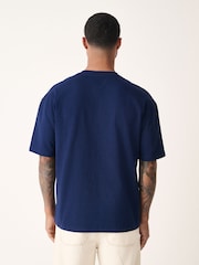 Indigo Blue Relaxed Fit Heavyweight Slub T-Shirt - Image 3 of 7