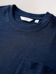 Indigo Blue Relaxed Fit Heavyweight Slub T-Shirt - Image 6 of 7