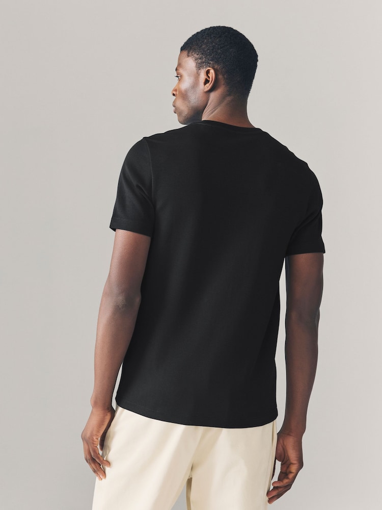 Black Slim Fit Smart Soft Touch Heavyweight T-Shirt - Image 2 of 4