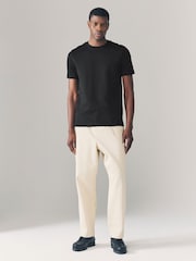 Black Slim Fit Smart Soft Touch Heavyweight T-Shirt - Image 3 of 4