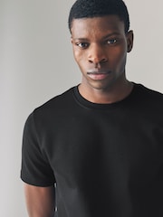 Black Slim Fit Smart Soft Touch Heavyweight T-Shirt - Image 4 of 4