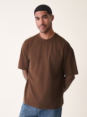 Brown Relaxed Fit Heavyweight T-Shirt - Image 1 of 6