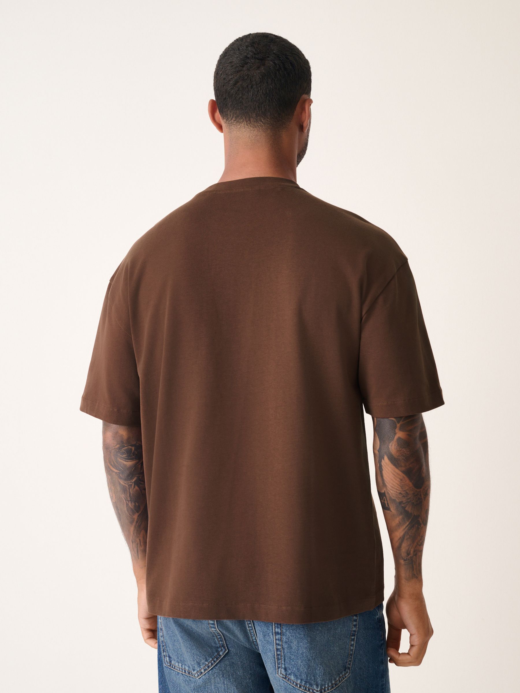 Buy Brown Relaxed Fit Heavyweight T-Shirt from Next Singapore
