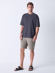 Charcoal Grey Contrast Stitch Textured T-Shirt - Image 4 of 7