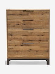 Dark Natural Bronx Oak Effect 4 Drawer Tall Chest of Drawers - Image 6 of 8
