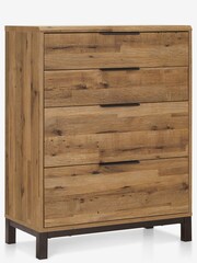 Dark Natural Bronx Oak Effect 4 Drawer Tall Chest of Drawers - Image 7 of 8