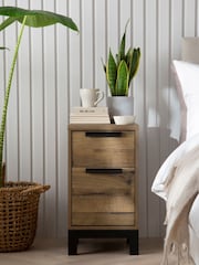 Dark Natural Bronx Oak Effect Set of 2 Bedside Table - Image 2 of 7