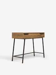 Dark Natural Bronx Oak Effect 2 Drawer Console Dressing Table - Image 8 of 9