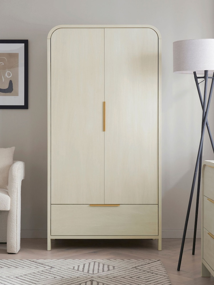 Light Natural Mia Oak Effect Double, 1 Drawer Wardrobe - Image 1 of 7