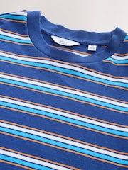 Azul - Camiseta listrada listrada, pesada, 100% algodão - Imagem 8 de 8