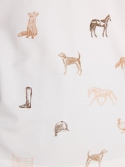 Joules Kate Cream Printed Long Sleeve Frilled Neck Top - Image 7 of 8