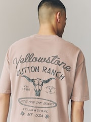 Neutral Stone Yellowstone Graphic 100% Cotton T-Shirt - Image 1 of 8
