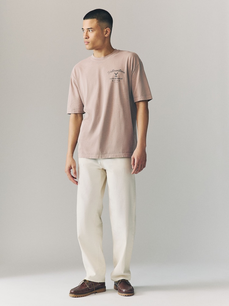 Neutral Stone Yellowstone Graphic 100% Cotton T-Shirt - Image 2 of 8