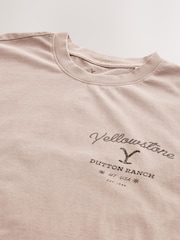 Neutral Stone Yellowstone Graphic 100% Cotton T-Shirt - Image 8 of 8
