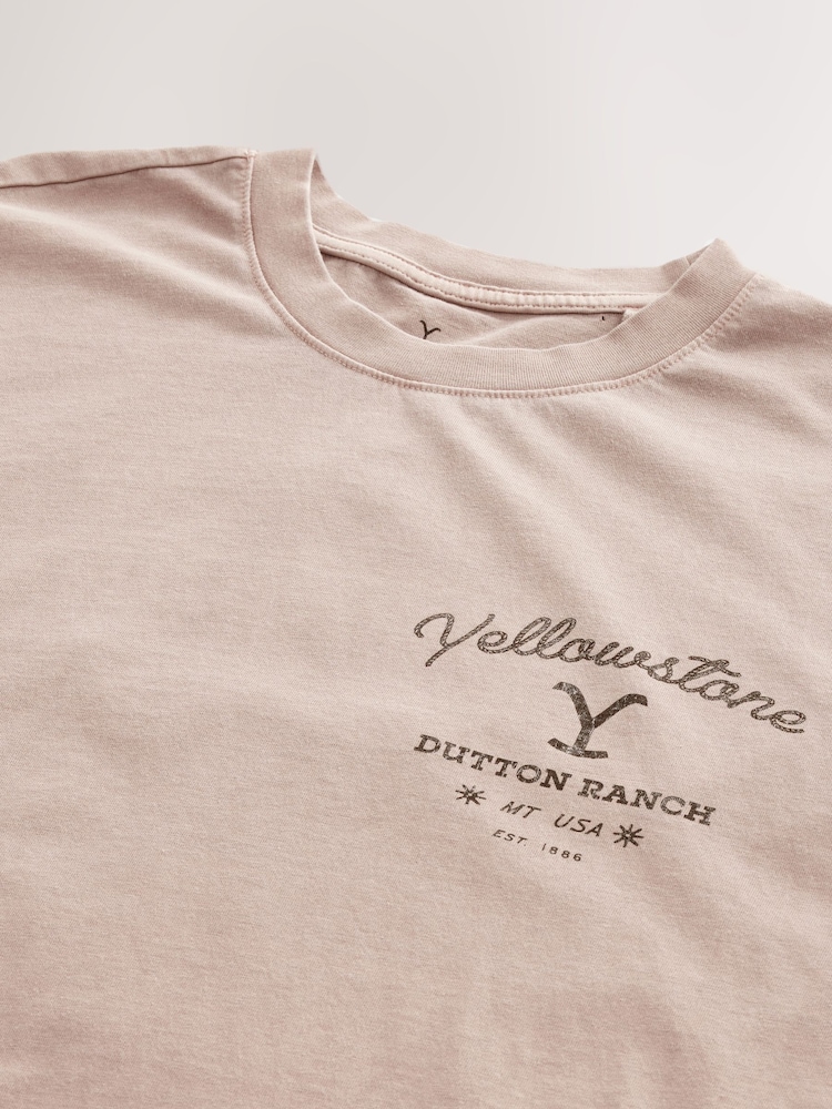 Neutral Stone Yellowstone Graphic 100% Cotton T-Shirt - Image 8 of 8