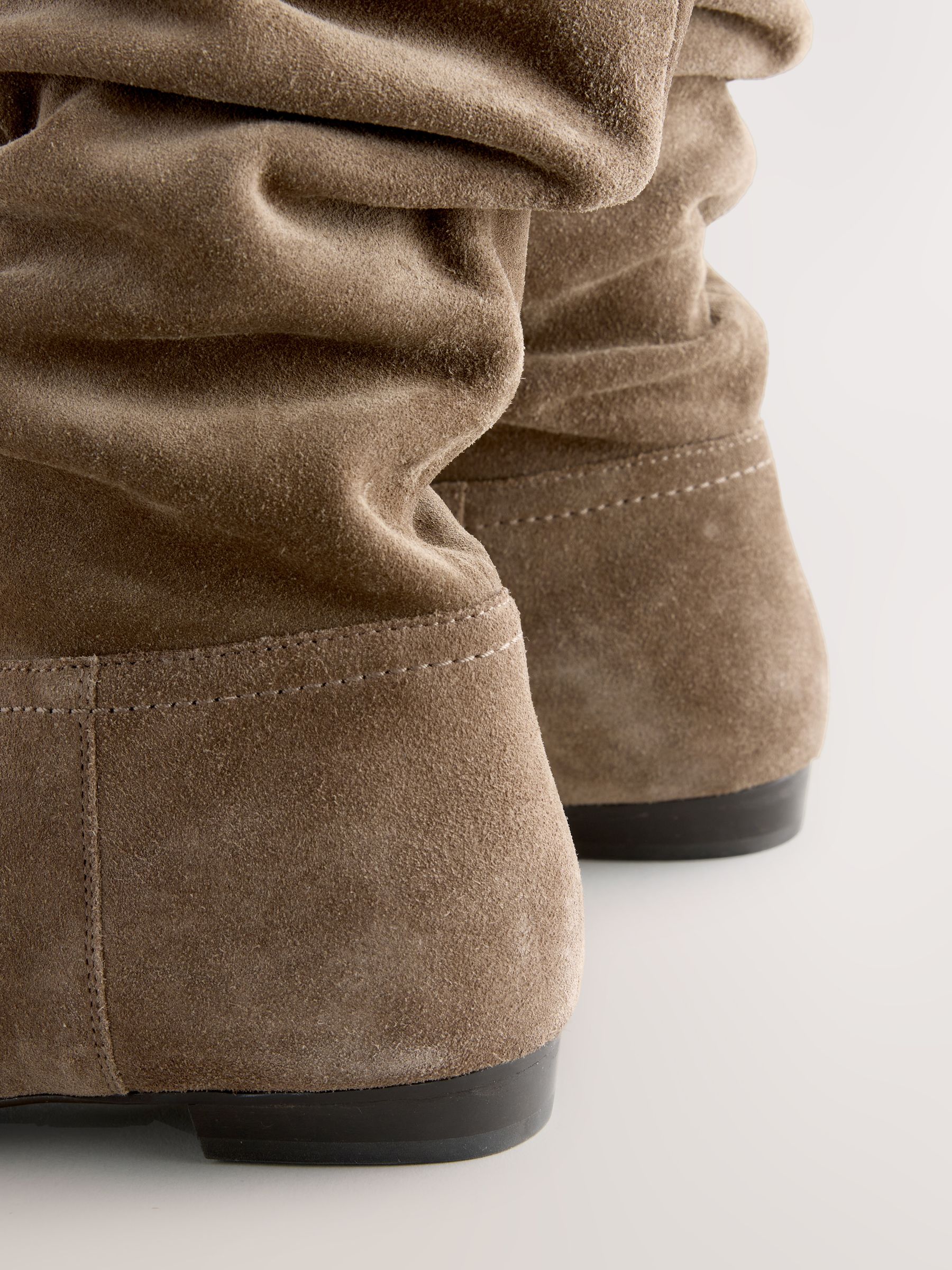 Buy Mink Brown Suede Signature Premium Leather Knee High Slouch