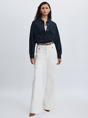 Paige Wide-Leg Patch Pocket Jeans - Bild 1 von 6