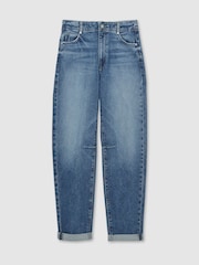 Paige Barrel Leg Turn-Up Rolled Cuff Jeans - Image 2 of 6