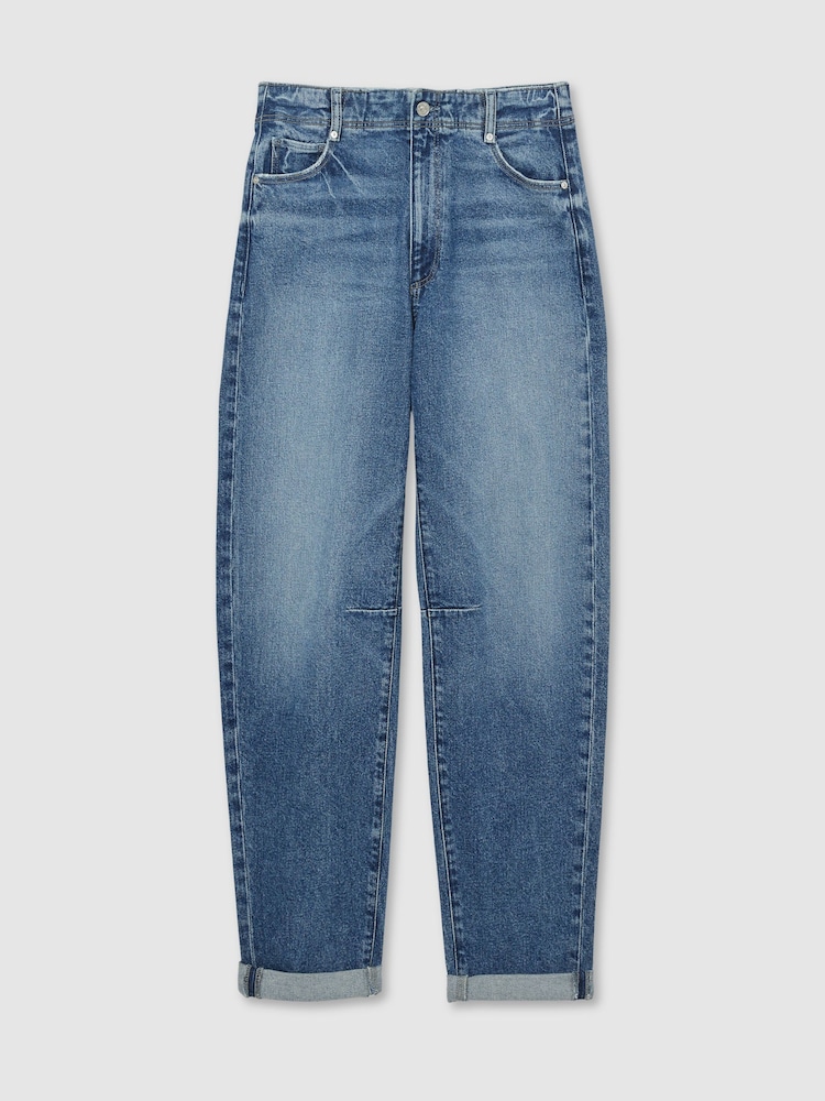 Paige Barrel Leg Turn-Up Rolled Cuff Jeans - Image 2 of 6