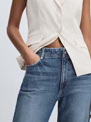 Paige Barrel Leg Turn-Up Rolled Cuff Jeans - Image 4 of 6
